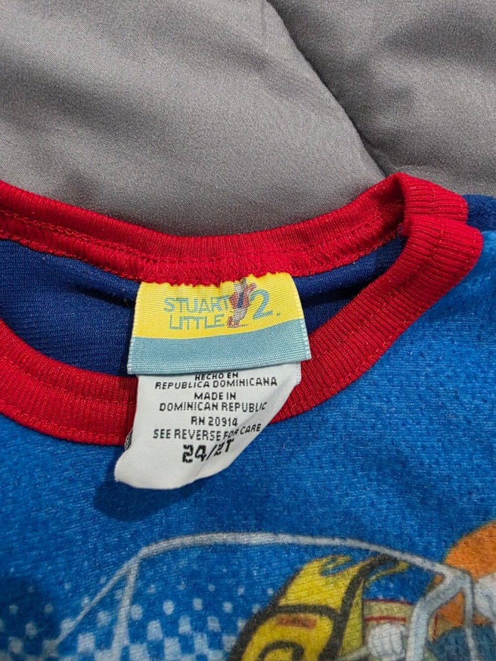 Vintage Stuart Little 24 months/2T Toddler Fleece Pajama Set Red Blue 2-Piece - Picture 3 of 7